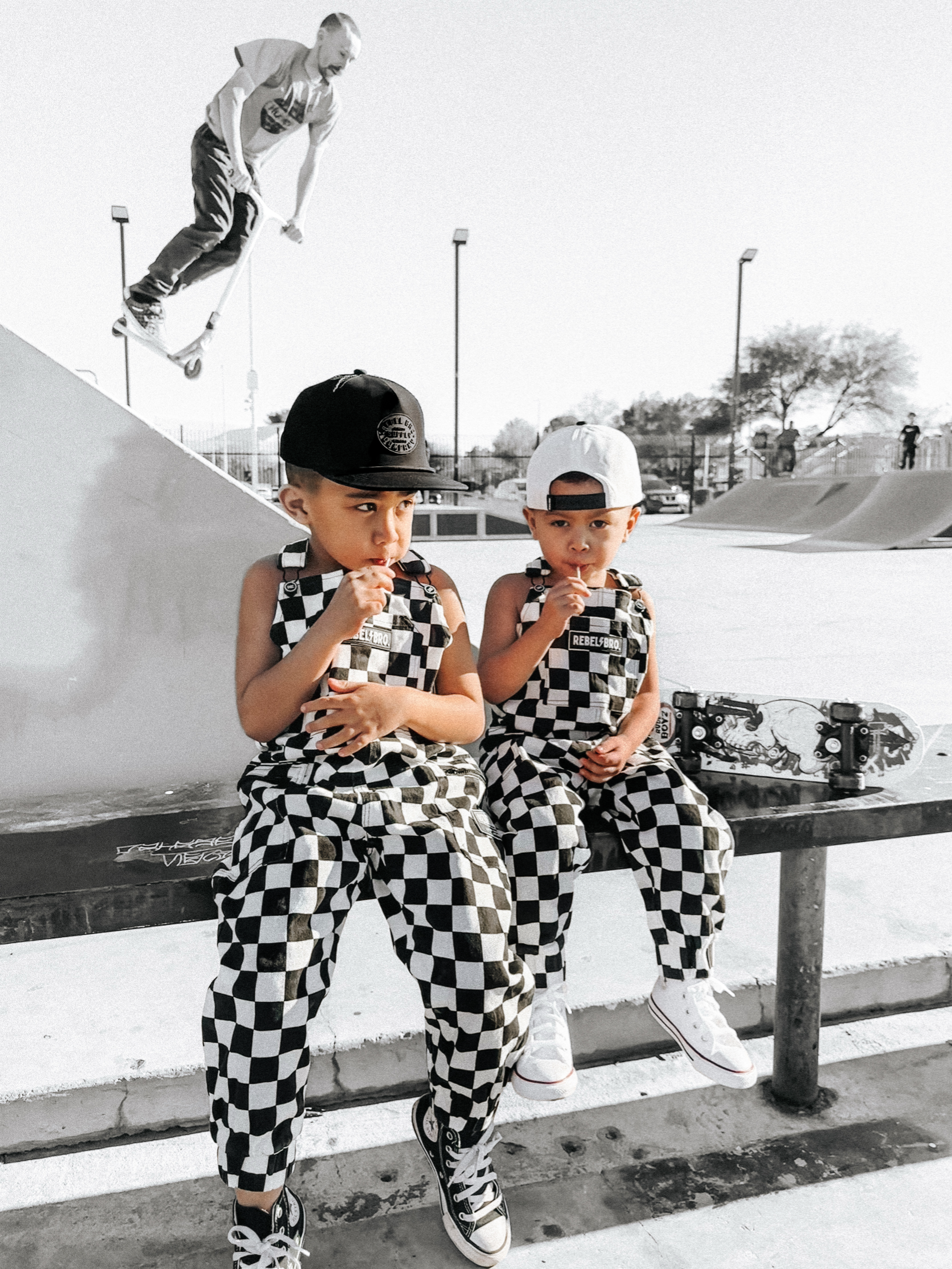 The Live Fast Checkered Overall in Venice