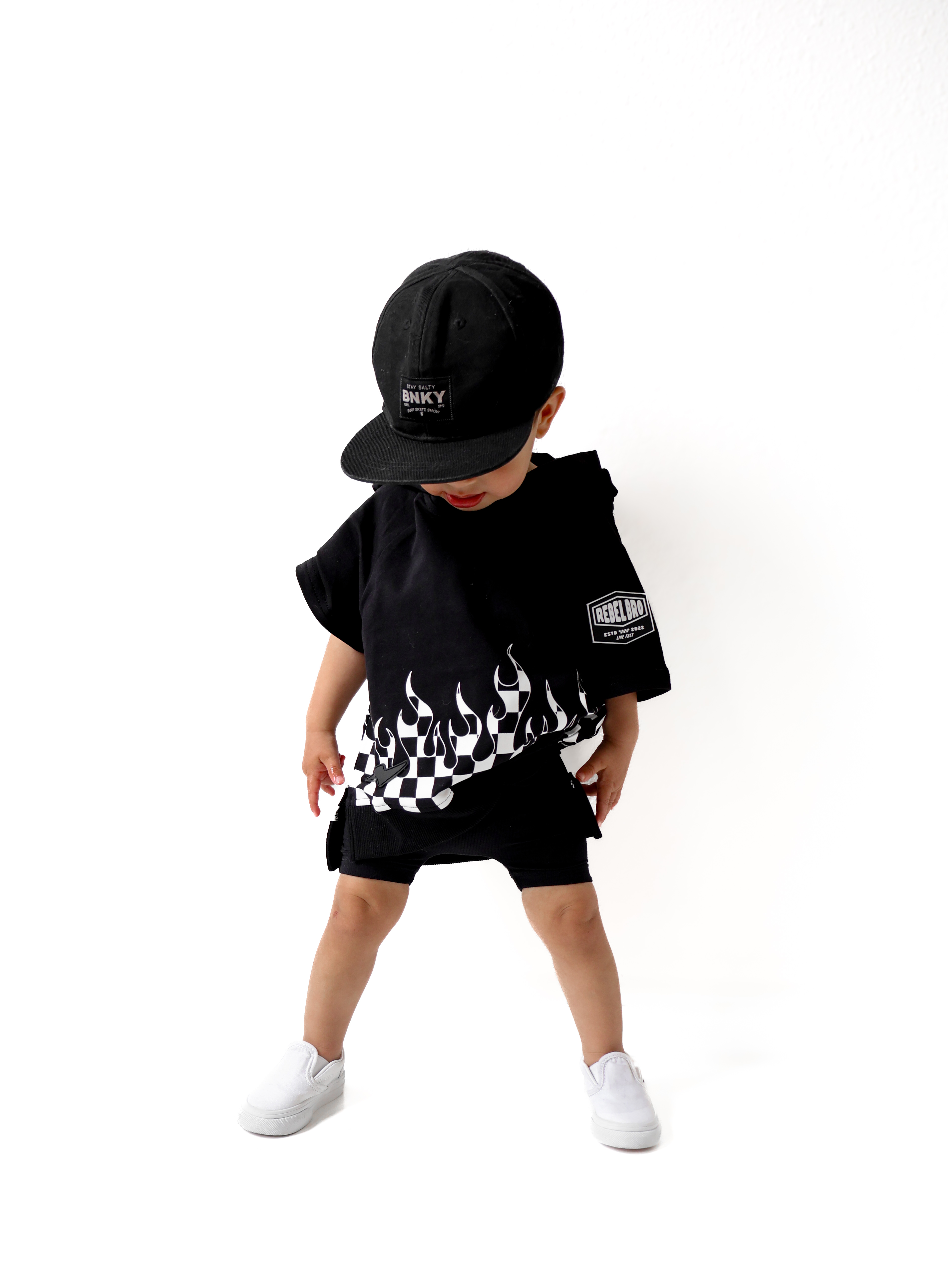 Bamboo Biker Shorts in Black