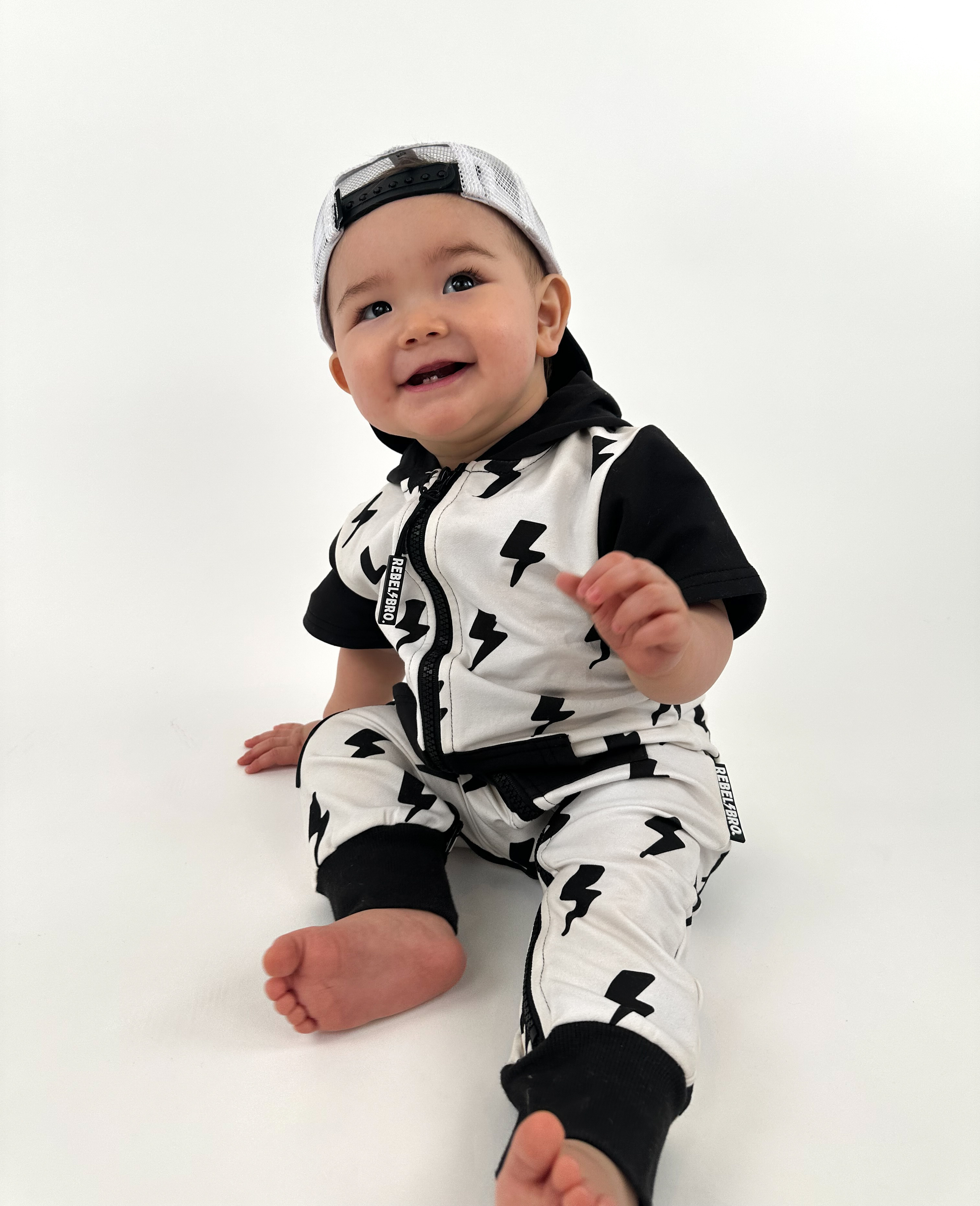 Hooded Rebel Short Sleeve Romper in Bowie