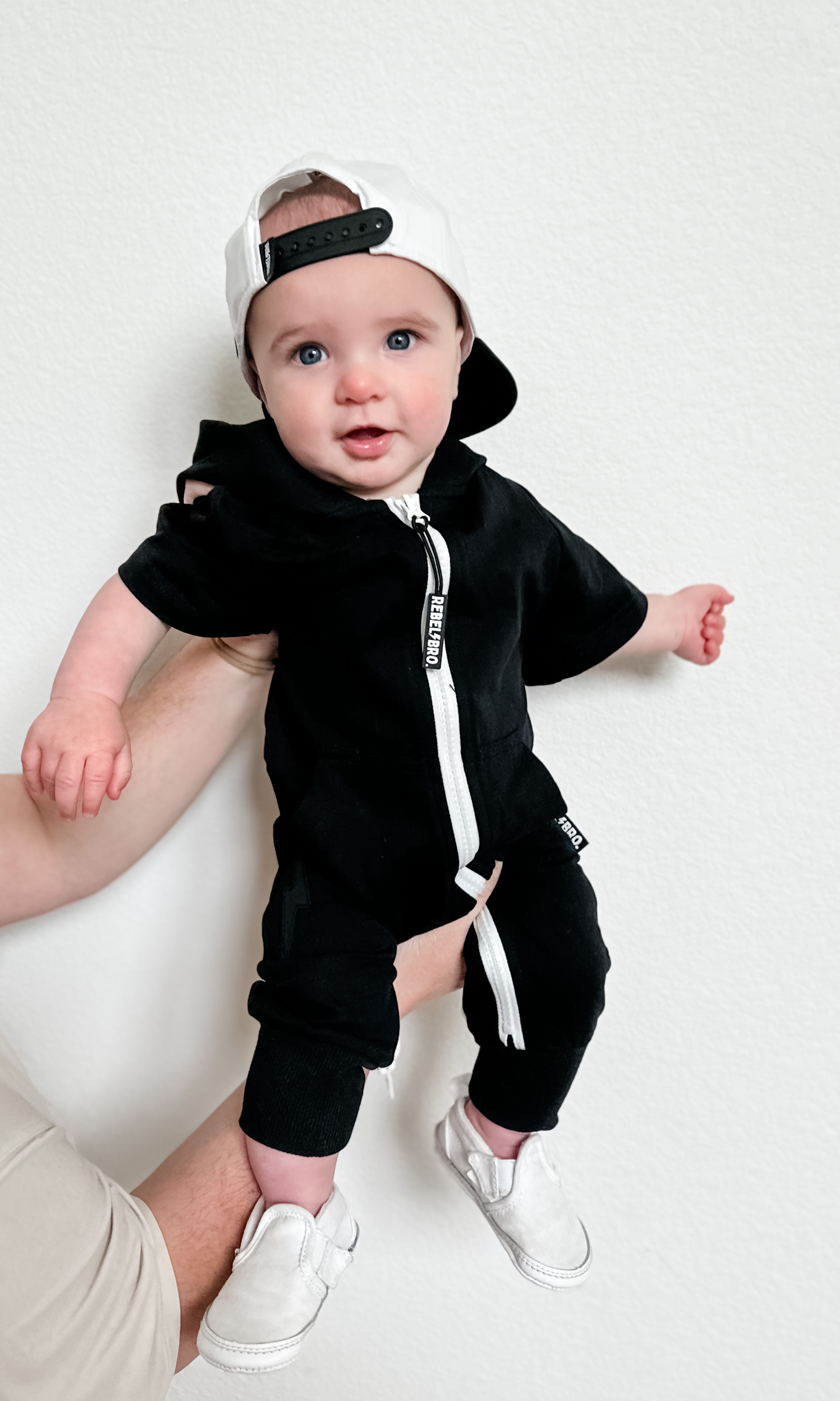 Hooded Rebel Short Sleeve Romper in Black
