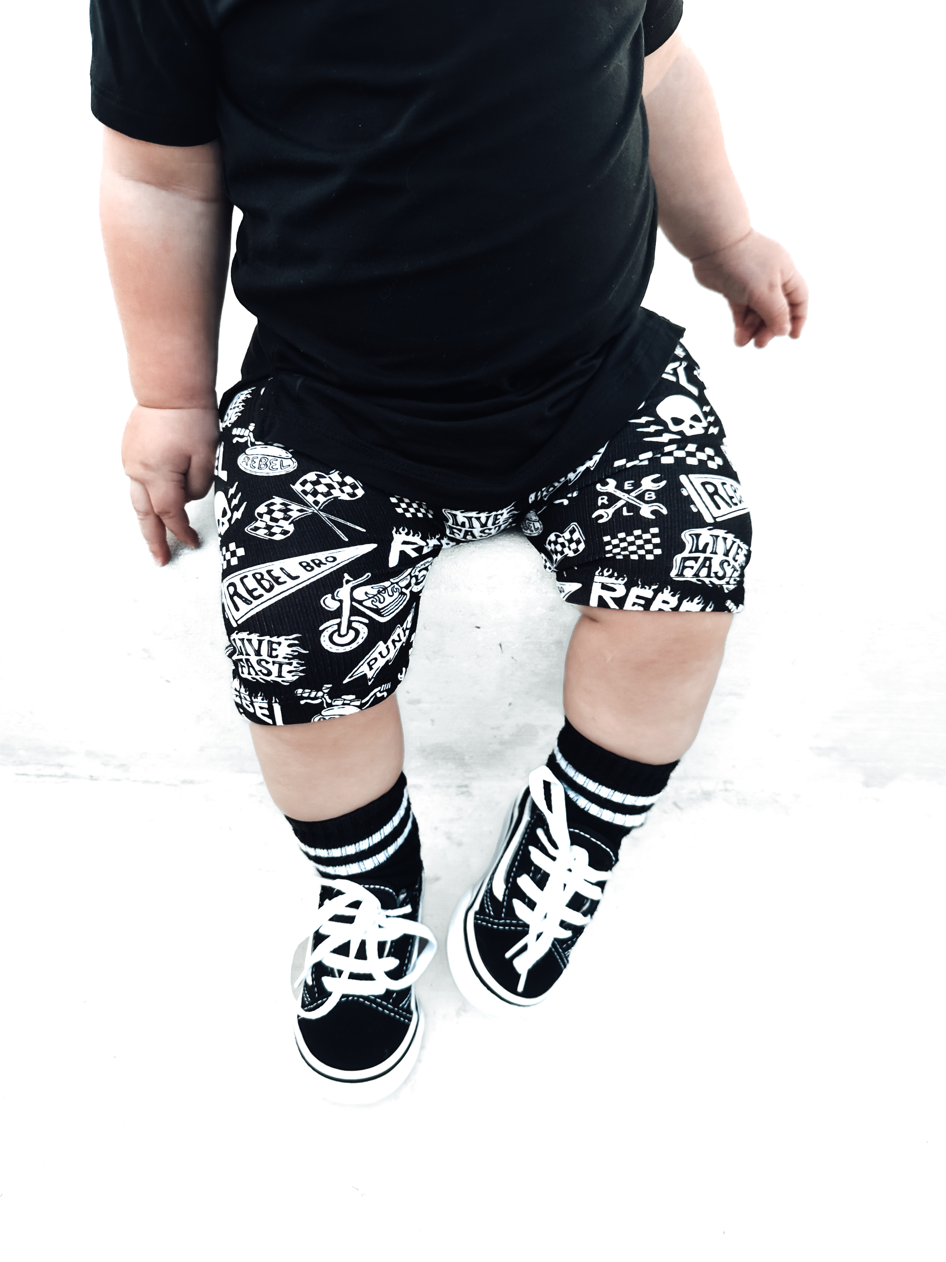Bamboo Biker Shorts in Live Fast