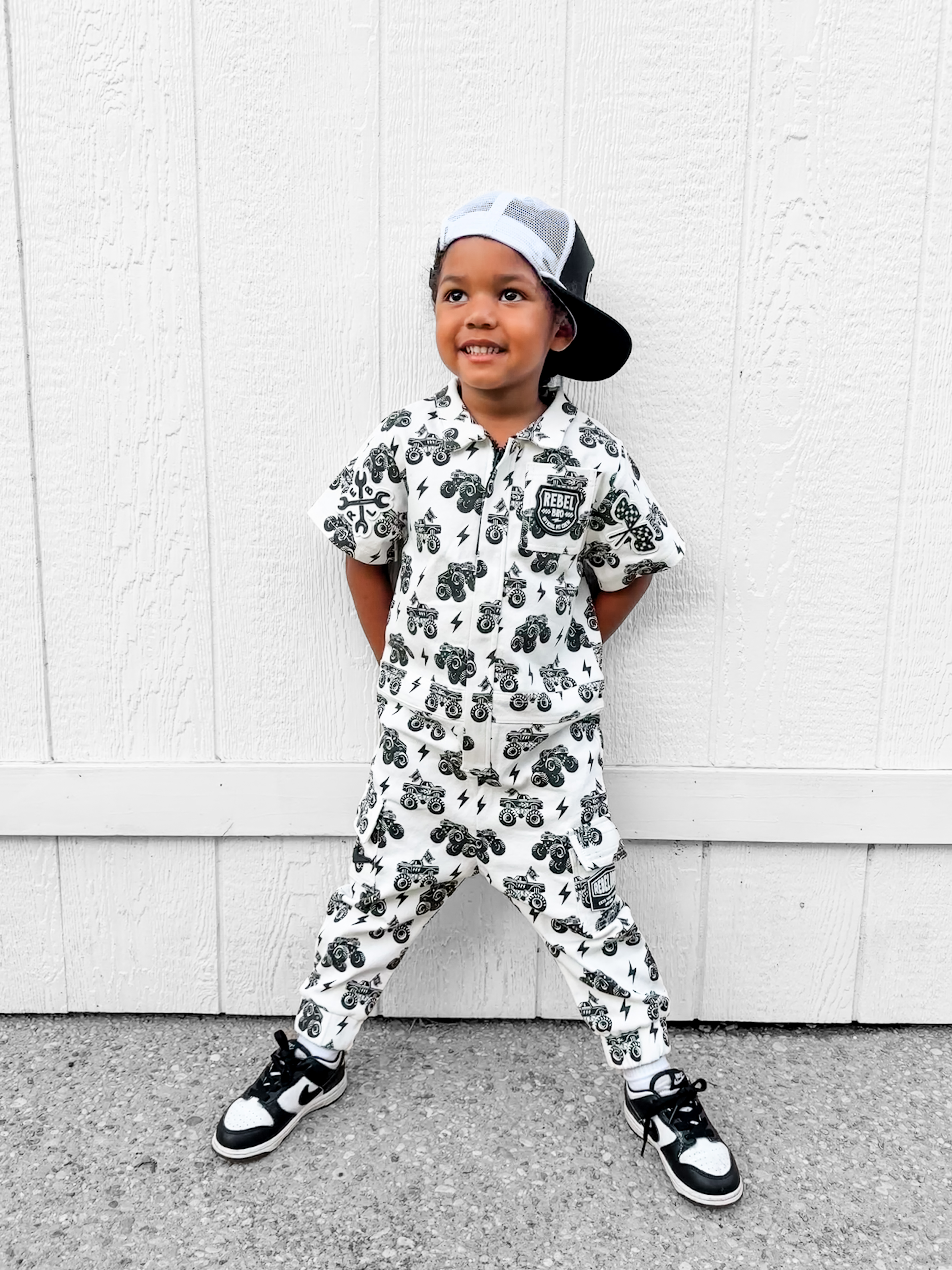 Pit Crew Romper in Venice