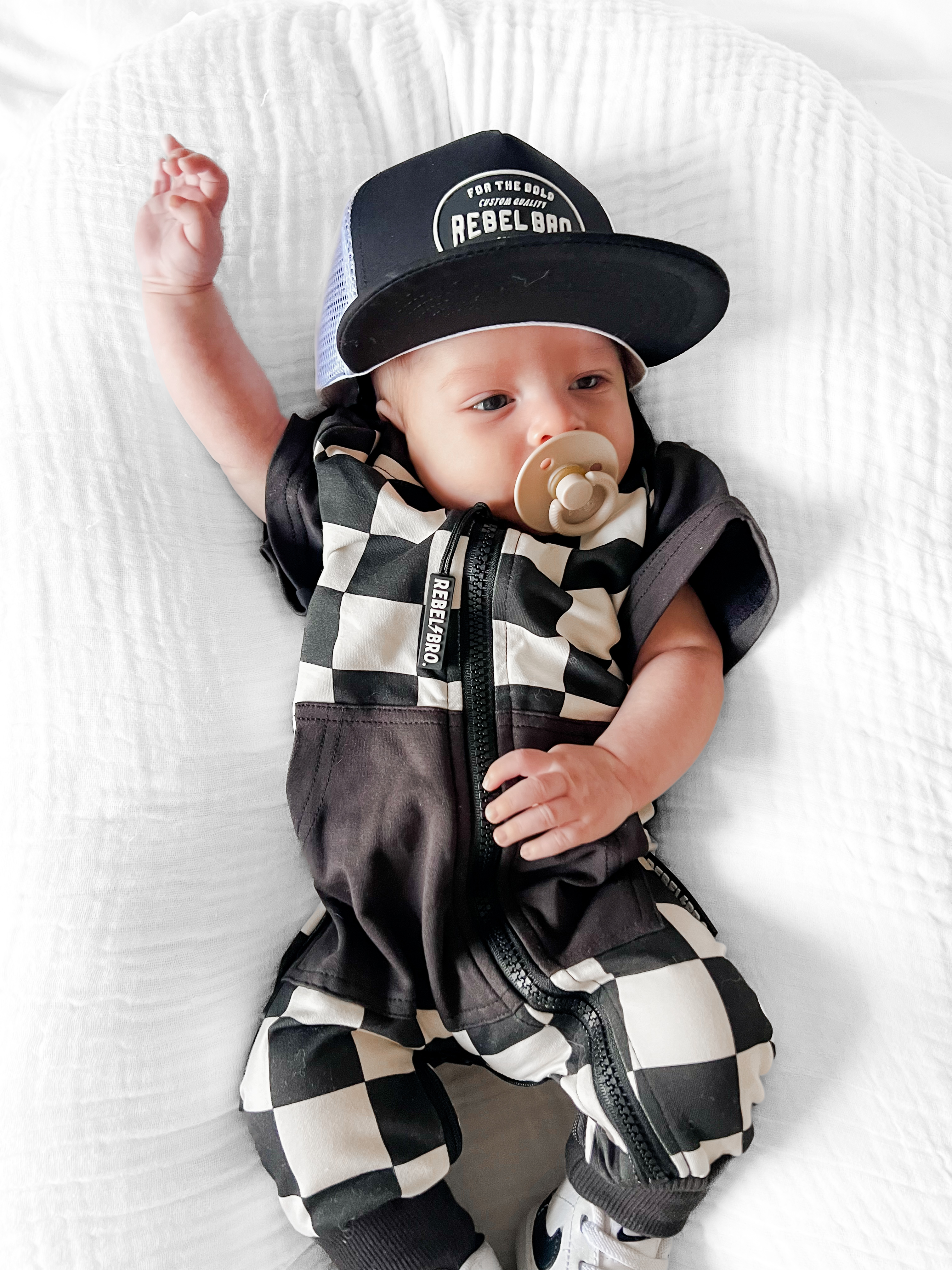 Hooded Rebel Short Sleeve Romper in Venice