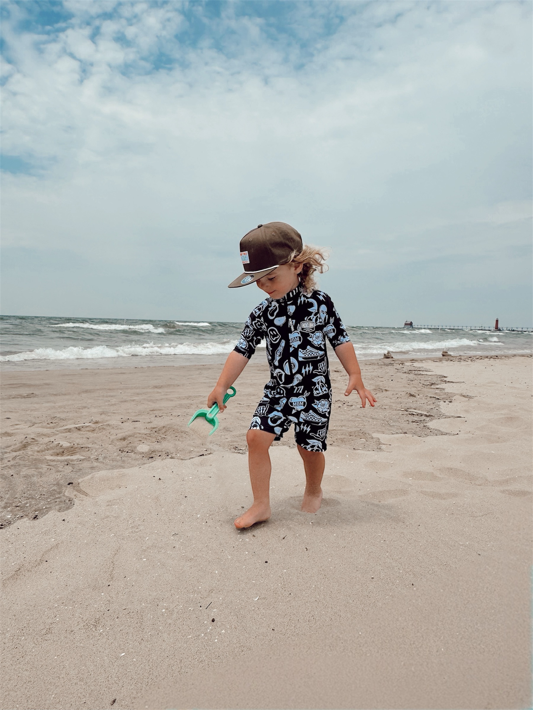 UPF50+ Swim Romper in Warped Tour [Midnight Edition]
